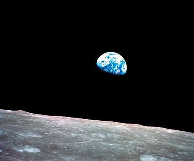 This image is an Earth Rise  over the Moon.  This is "OUR" planet.  She is all we have.