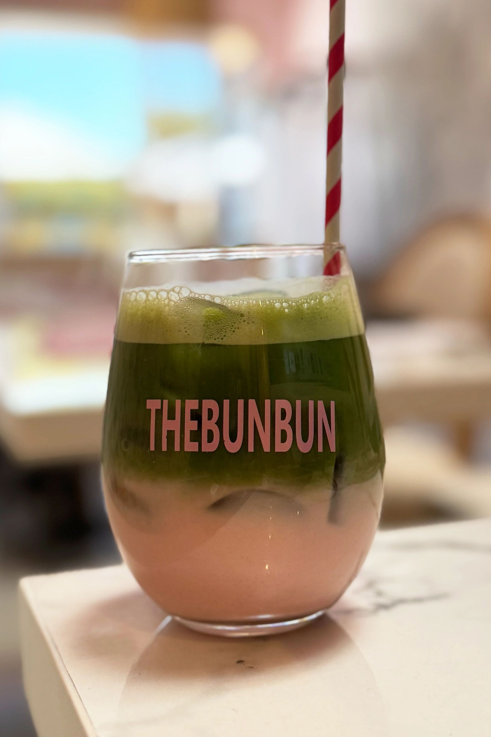 The Iced Berry Matcha Latte hand crafted for you at The Bun Bun