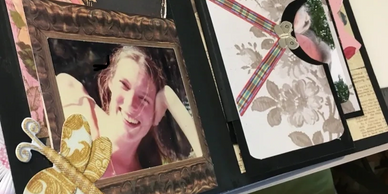 photo album created with chipboard, paper and embellishments by Scrapbook New England