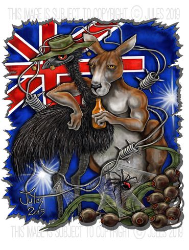 AMO001 - Aussie Mates Original Artwork By Julie-Anne Forbes