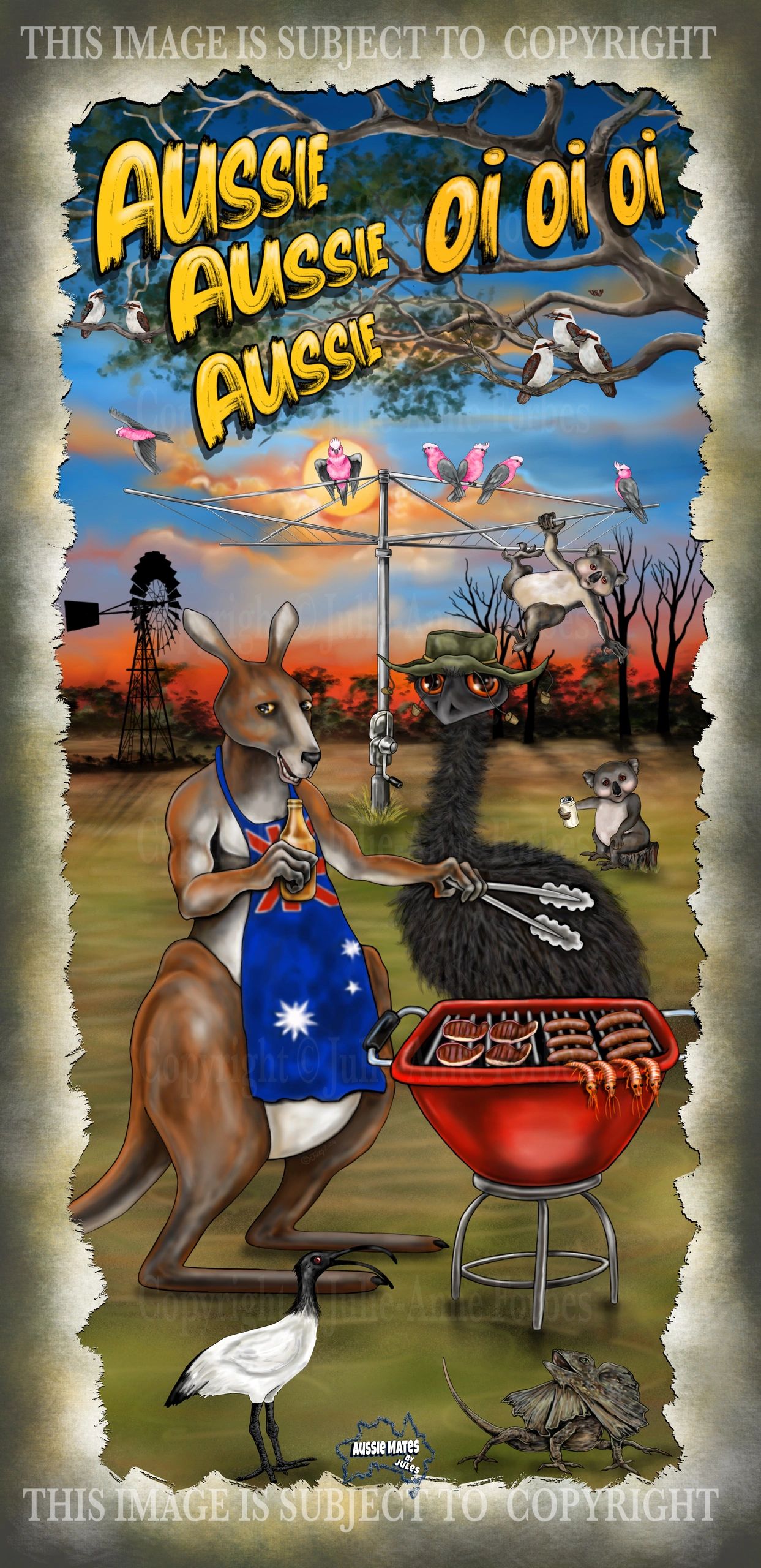 AMAD003BWB 
Australia Day BBQ "Aussie Aussie Aussie"