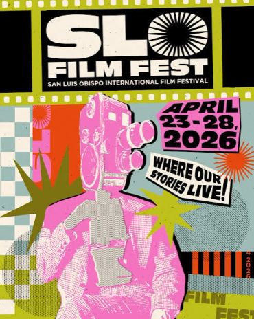 SLO Film Fest 2026 poster with vintage camera design.