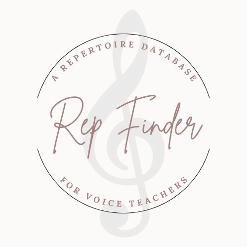 Logo for Rep Finder, a repertoire database for voice teachers.