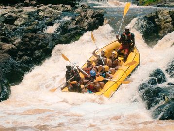 Adventure rafting on the warm tropical rivers of Itacaré region.