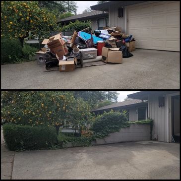 Junk pile, clean driveway 