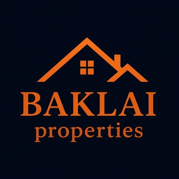 Logo of Baklai Properties with an orange house outline.