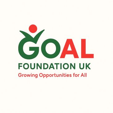 Logo of GOAL Foundation UK with tagline.
