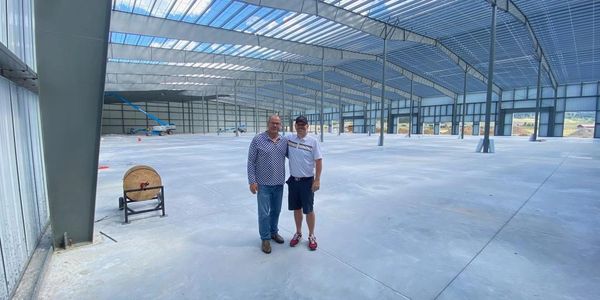 Inside 60,000 sq feet warehouse space with owners John McDermott and Eric Parrish