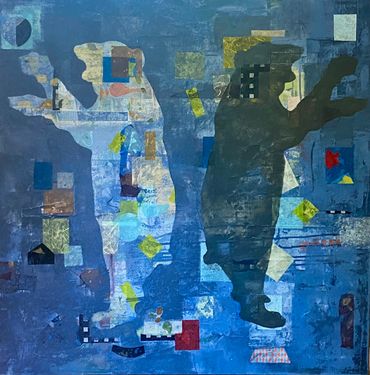 Two Bears
acrylic, collage and mixed media on canvas. 36x36”, Endangered Series 2026