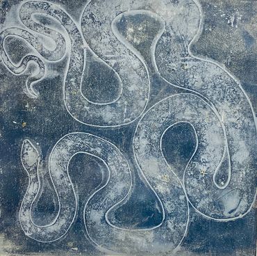 Coachwhip II
Mixed media gel plate printing, 12x12” Strathmore paper, Endangered Series, 2026