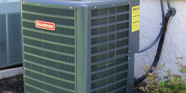 An outdoor heatpump installed to keep the family in comfort all year round.