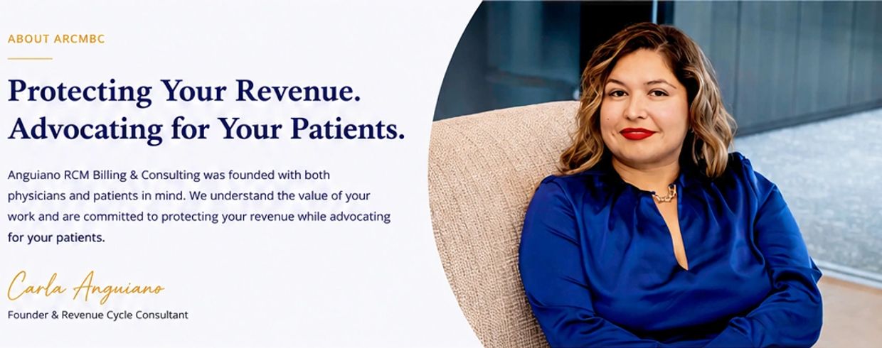 Carla Anguiano, Revenue Cycle Consultant and Founder of Anguiano RCM Billing & Consulting