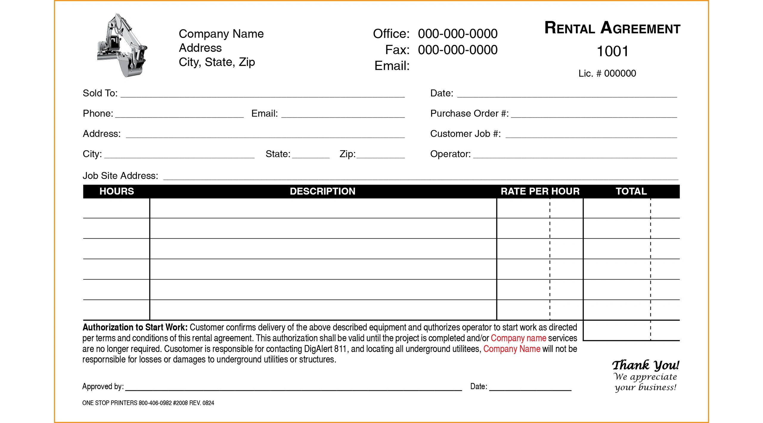 Heavy Equipment Rental Agreement