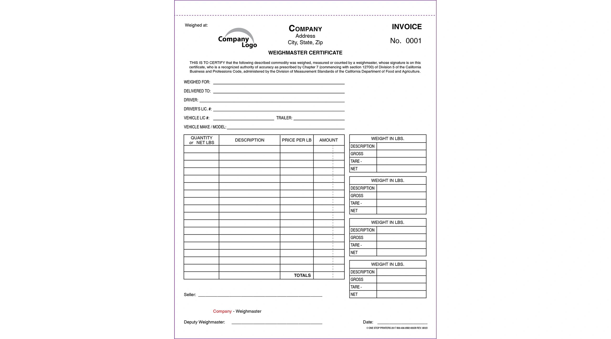 California Nut Grower s Weighmaster Certificate
