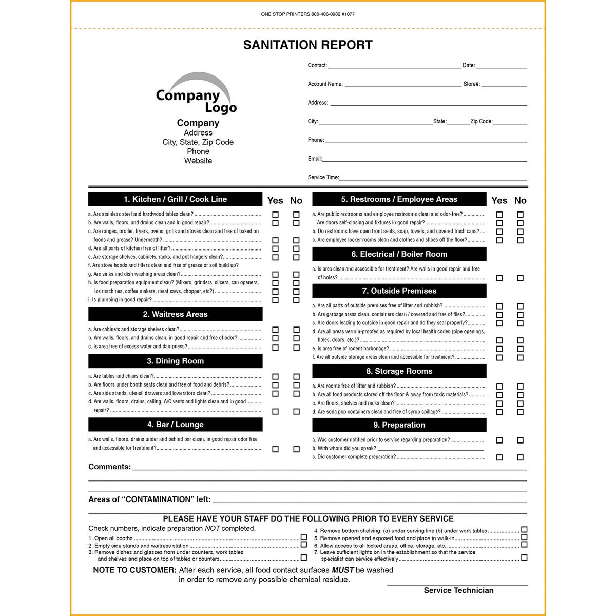 Pest Control Sanitation Report #1077