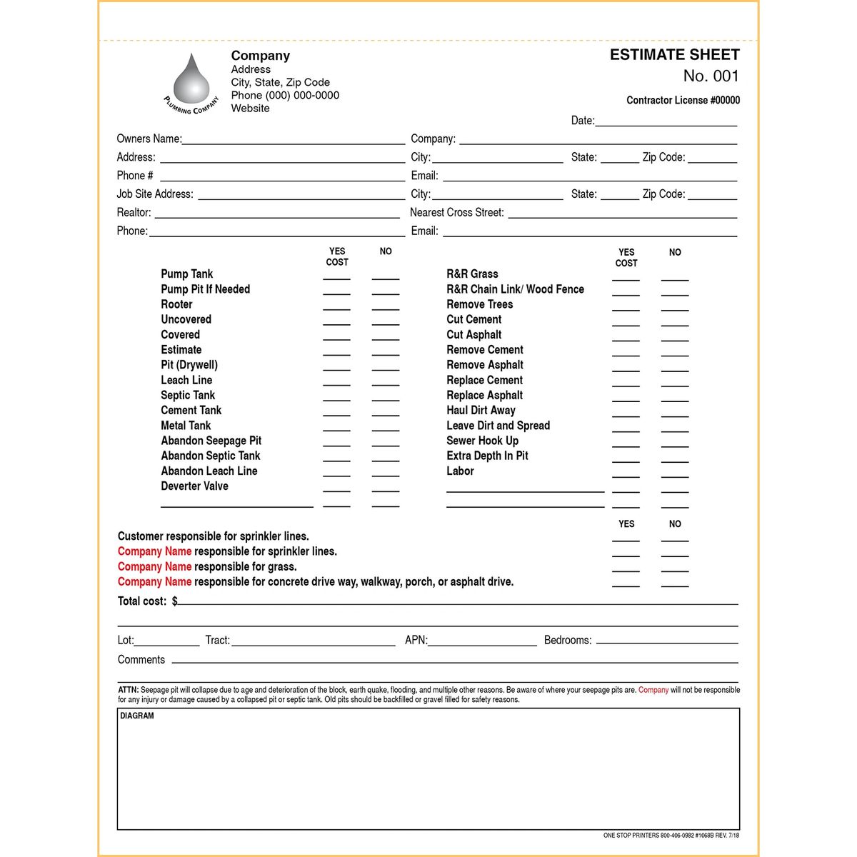 Septic system estimate 1068