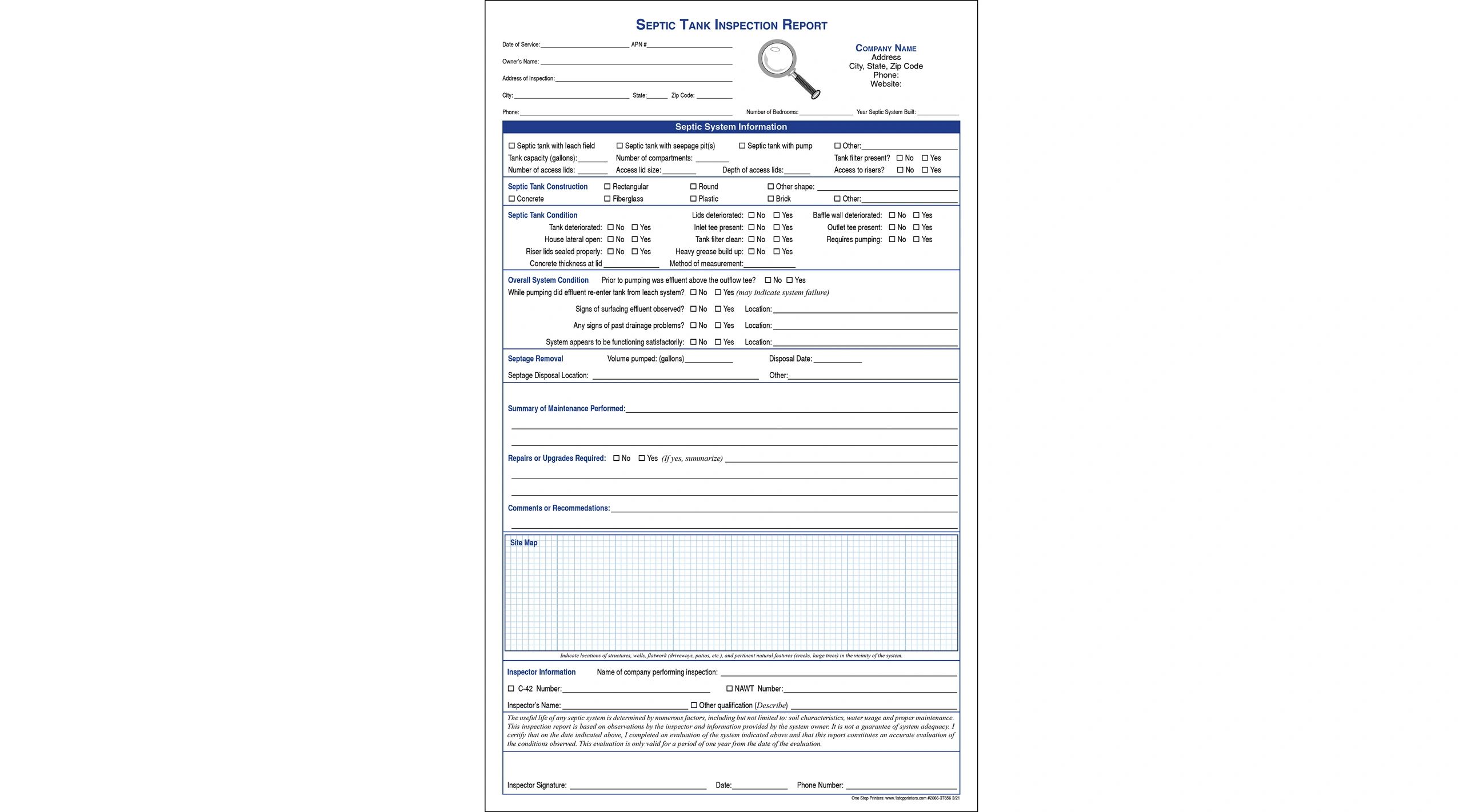 Septic System Inspection Report