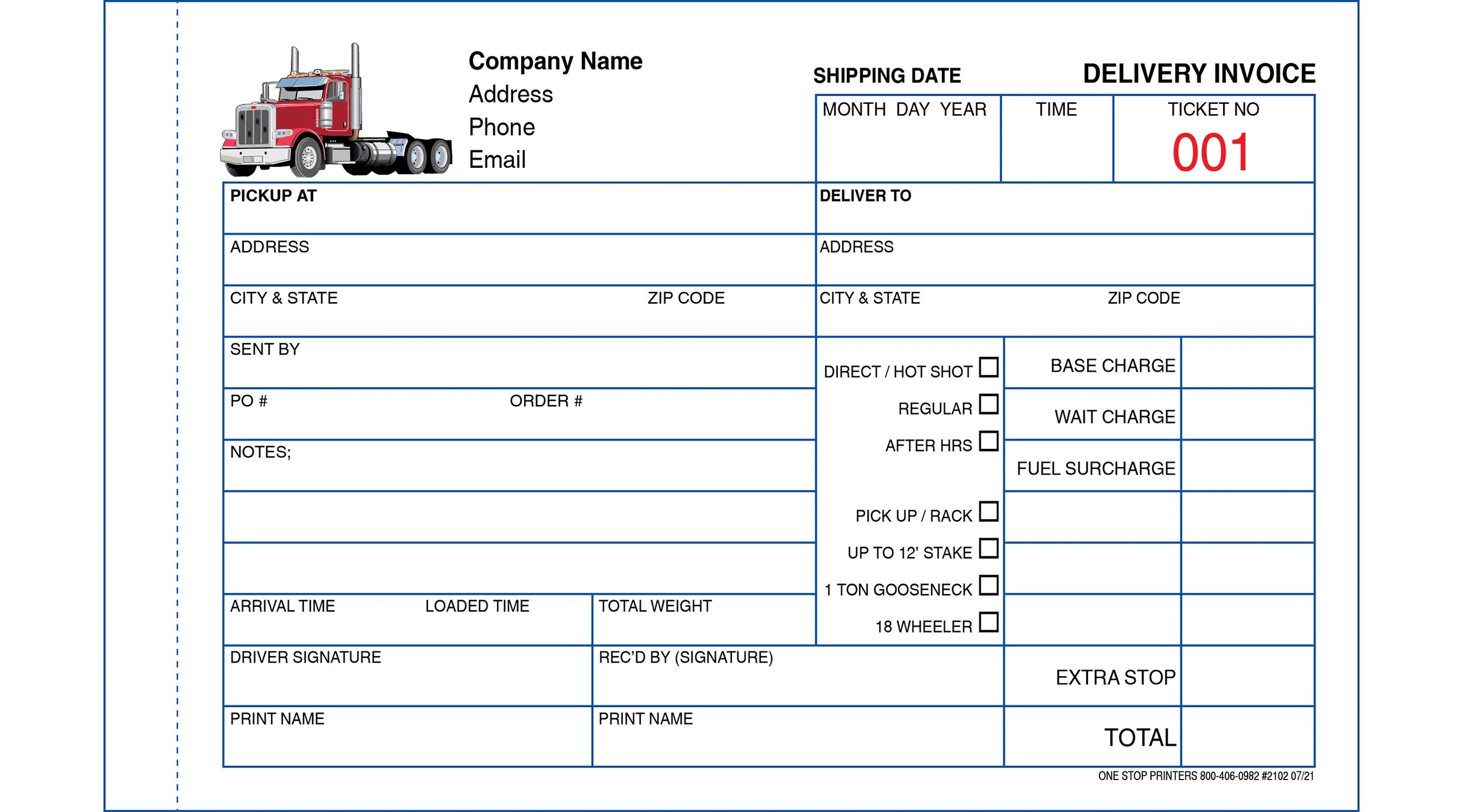 Delivery Company Invoice