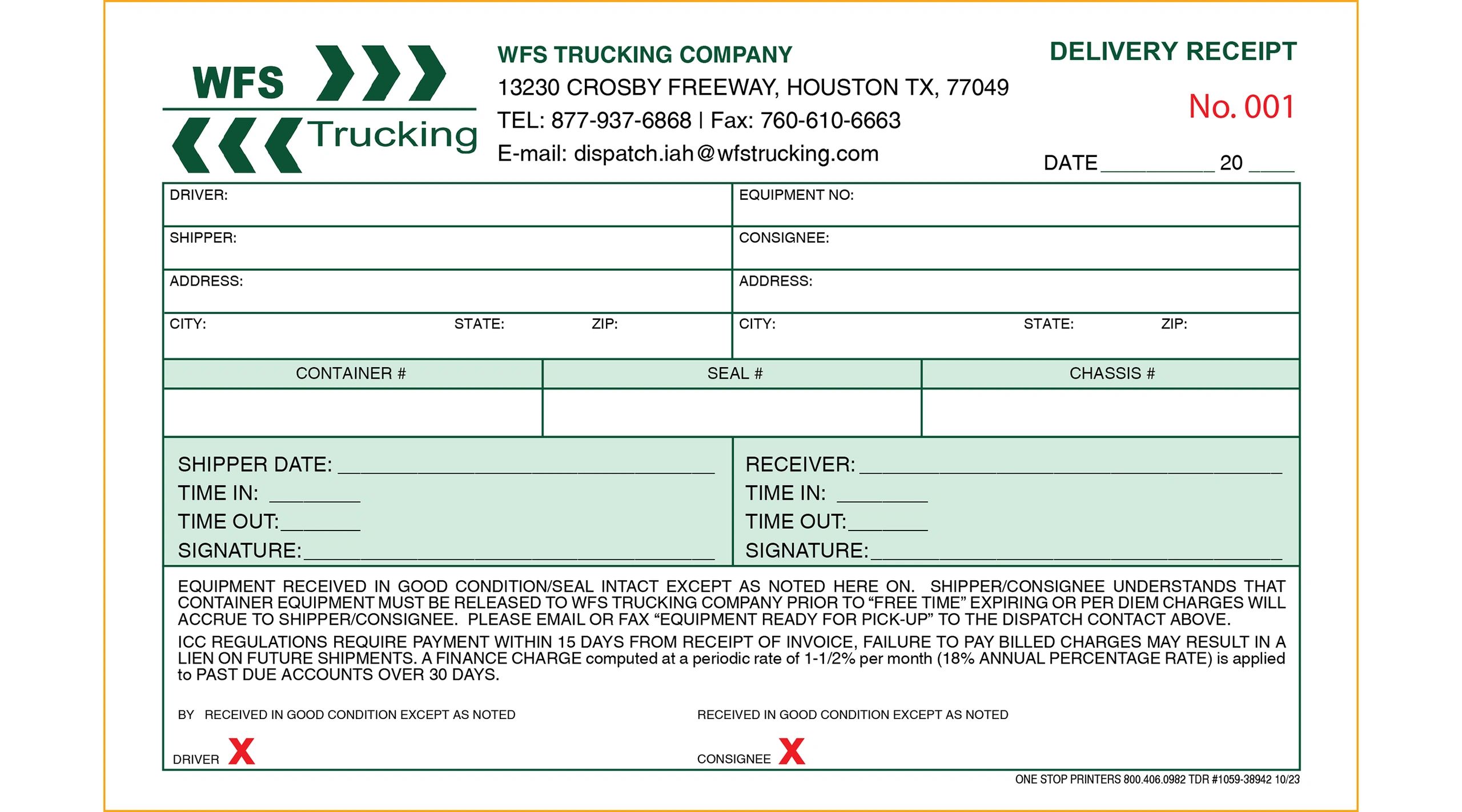 Container Truck Proof of Delivery