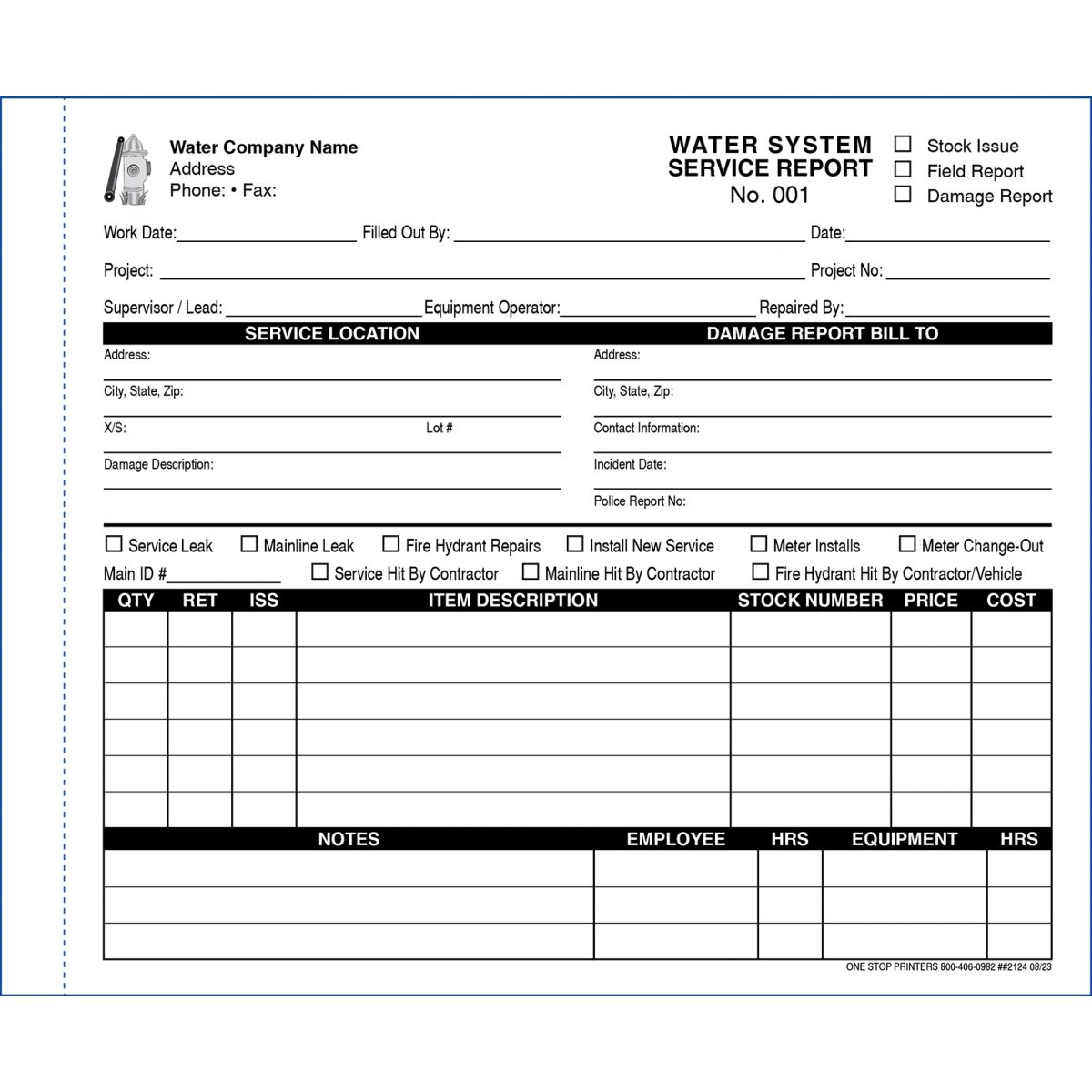 Water Report Fill Form.pdf Water System Service Report #2124