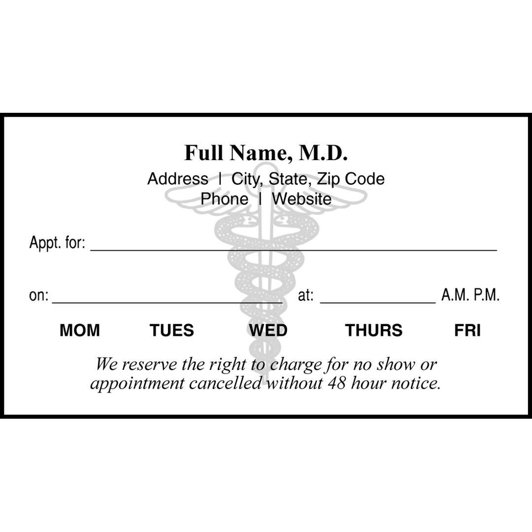 Medical Appointment Card 601