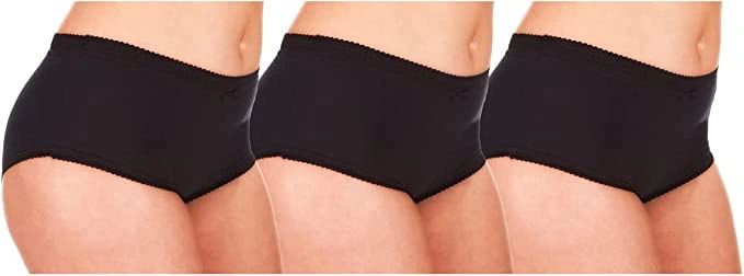 Ladies 6 Pairs of Full Cotton Briefs in Choice of Colours 36-54 Plus Sizes  (Black, 36-38 (UK 8-10)) at  Women's Clothing store