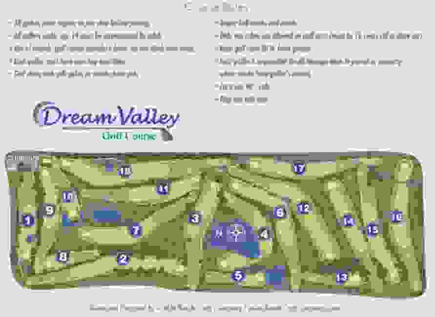 Course Layout Dream Valley Golf Course, Karen Kjar Memorial