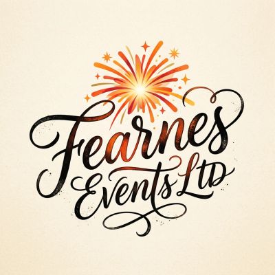 Logo for Fearnes Events Ltd with fireworks.