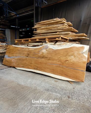 Premium Costa Rican live edge slabs for custom furniture. Sustainably cut and kiln-dried for quality