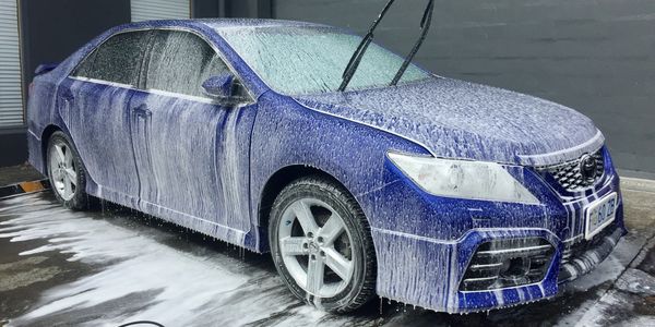 A car was lathered with washing detergent, Car wash, Car detailing, Car cleaning