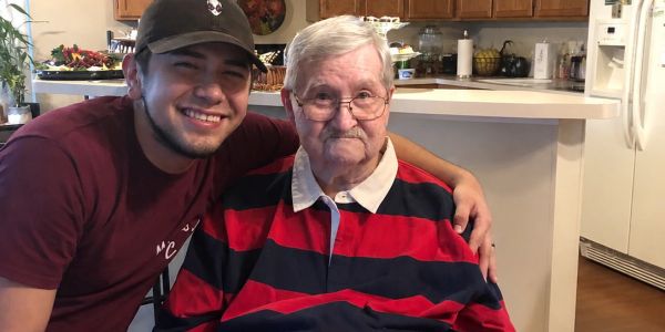 Caregiver serving as a companion for an At Home Seniors client with Parkinson's disease in Tucson, A