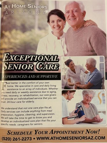 Tucson magazine advertising for At Home Seniors