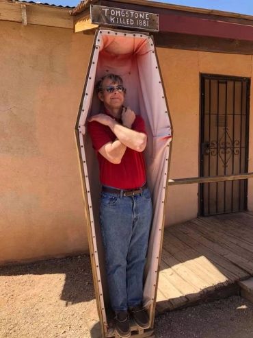 At Home Seniors Client and caregiver on an outing in Tombstone, Az.
