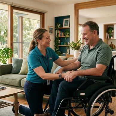 Adult receiving in-home caregiver support from At Home Seniors in Tucson, Az.