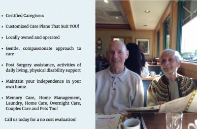 Seniors provided with caregivers to keep life feeling good!