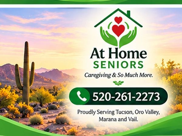 Home senior care service in Tucson area with contact number.