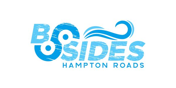 Blue distressed logo for BSides Hampton Roads cybersecurity conference.