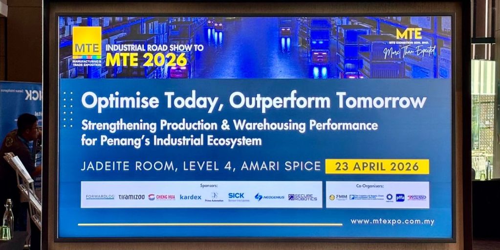 Advertisement for MTE 2026 industrial roadshow on April 23, 2026 in Penang.