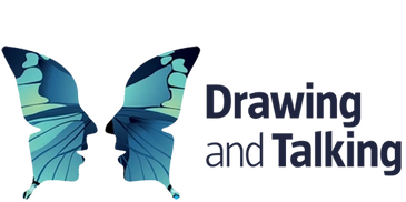 Logo Butterfly with Drawing and talking beside it