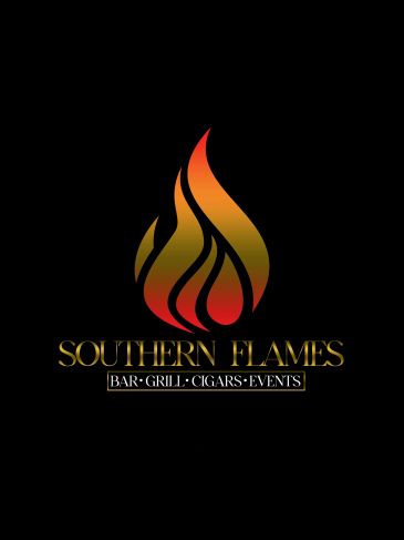 Logo of Southern Flames with fire and text.
