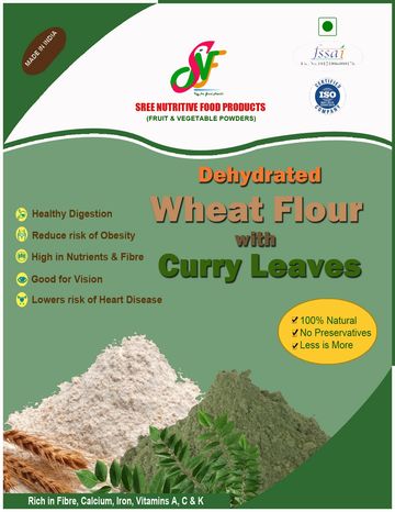 Dehydrated wheat flour with curry leaves packaging by Sree Nutritive Food Products.