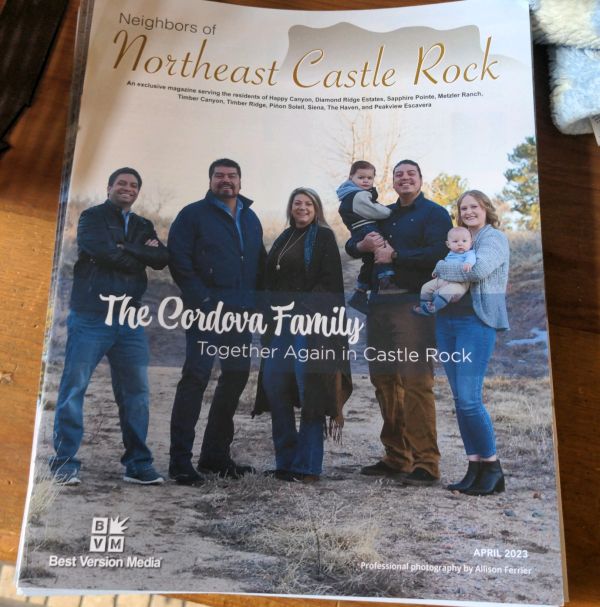The Cordova Family together in Castle Rock.