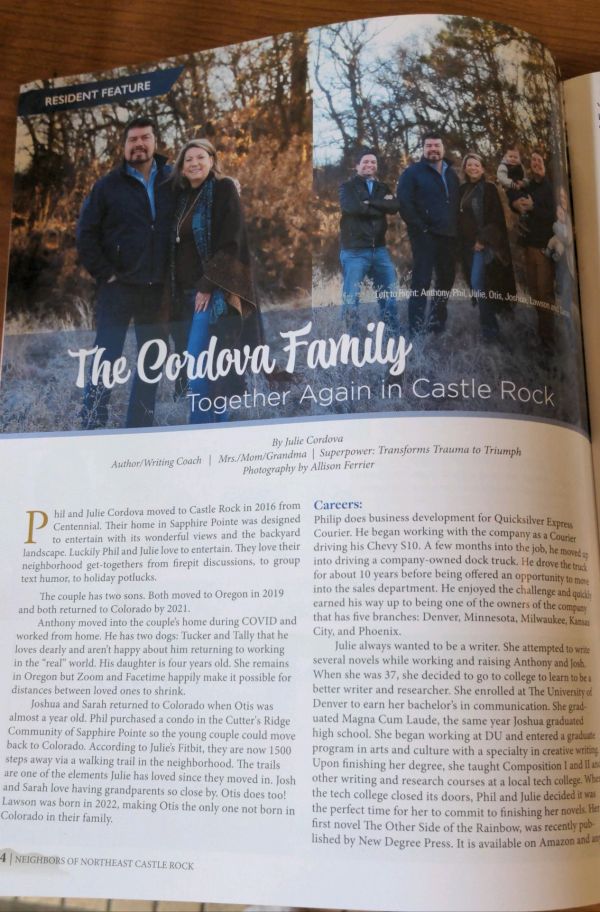 The Cordova Family featured in a neighborhood magazine.