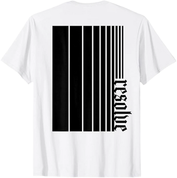 resolve barcode graphic shirt gothic streetwear black white vertical stripe design