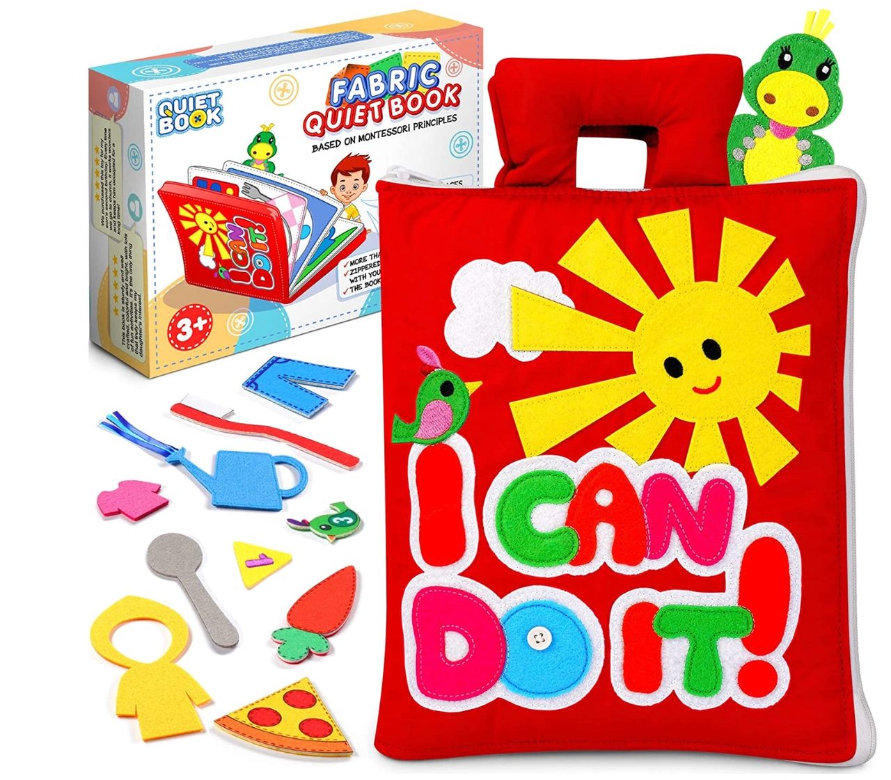 Toddler Montessori Book is one of the best airplane travel toys for babies and toddlers