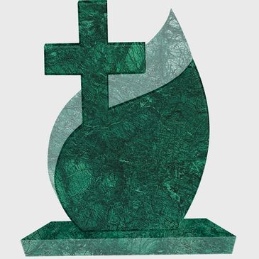 Green Marble Cross Headstone Design