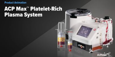 ACP Max Platelet-Rich Plasma System device with vials and blood bags.