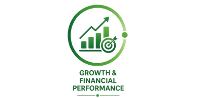 Logo showing growth and financial performance.