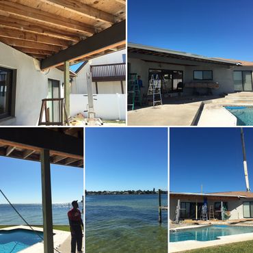 Open floor plan renovation with a 50’ beam.