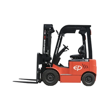 Montacargas eléctrico operador sentado
